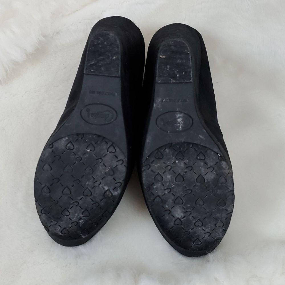 Candie's black suede wedge platform shoes size 7M - Picture 5 of 10